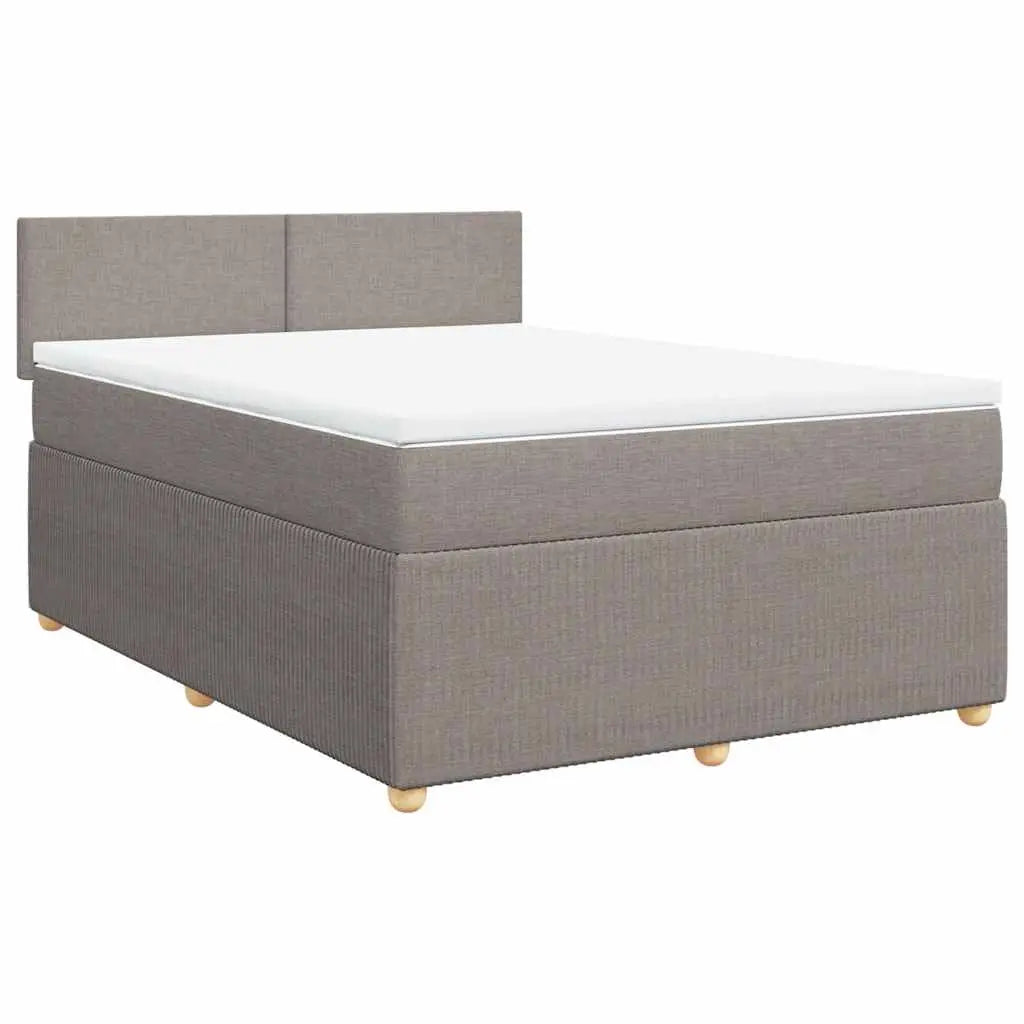 Sommier à lattes de lit avec matelas Taupe 160x200 cm Tissu - XIOS