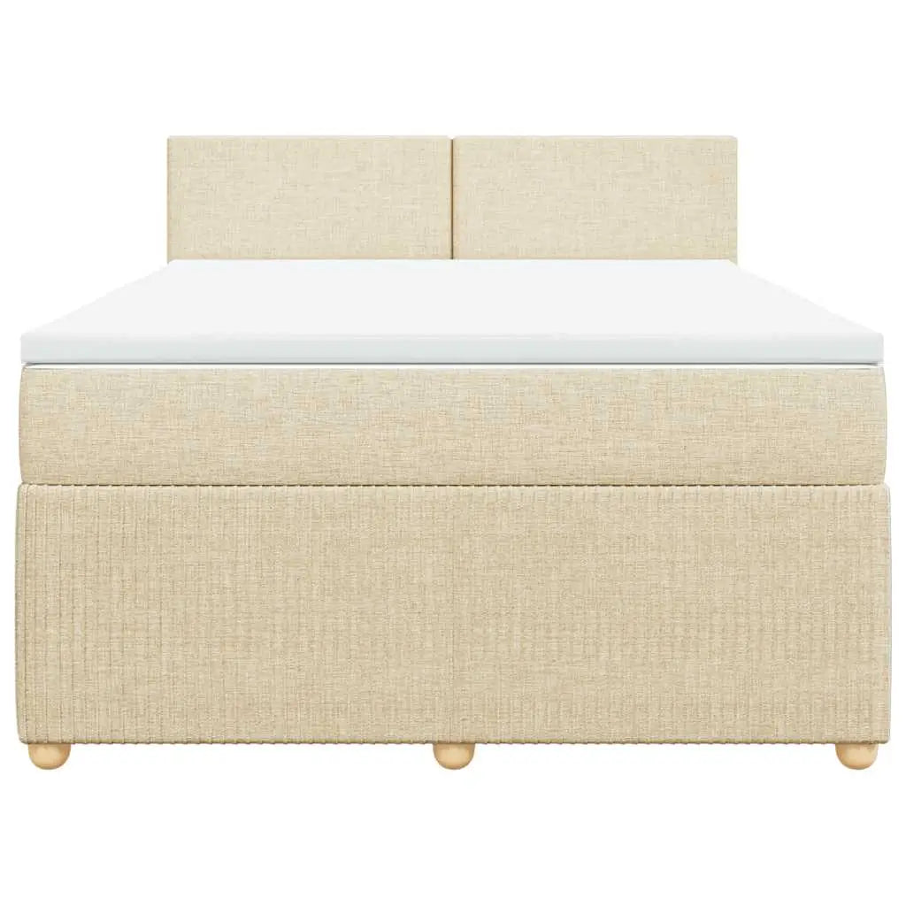 Sommier à lattes de lit avec matelas Crème 160x200 cm Tissu - XIOS