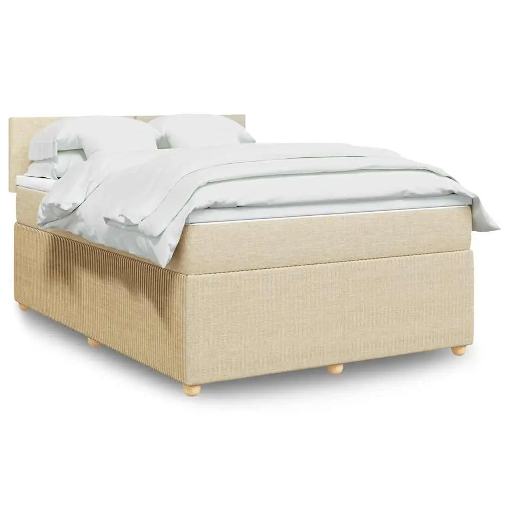 Sommier à lattes de lit avec matelas Crème 160x200 cm Tissu - XIOS