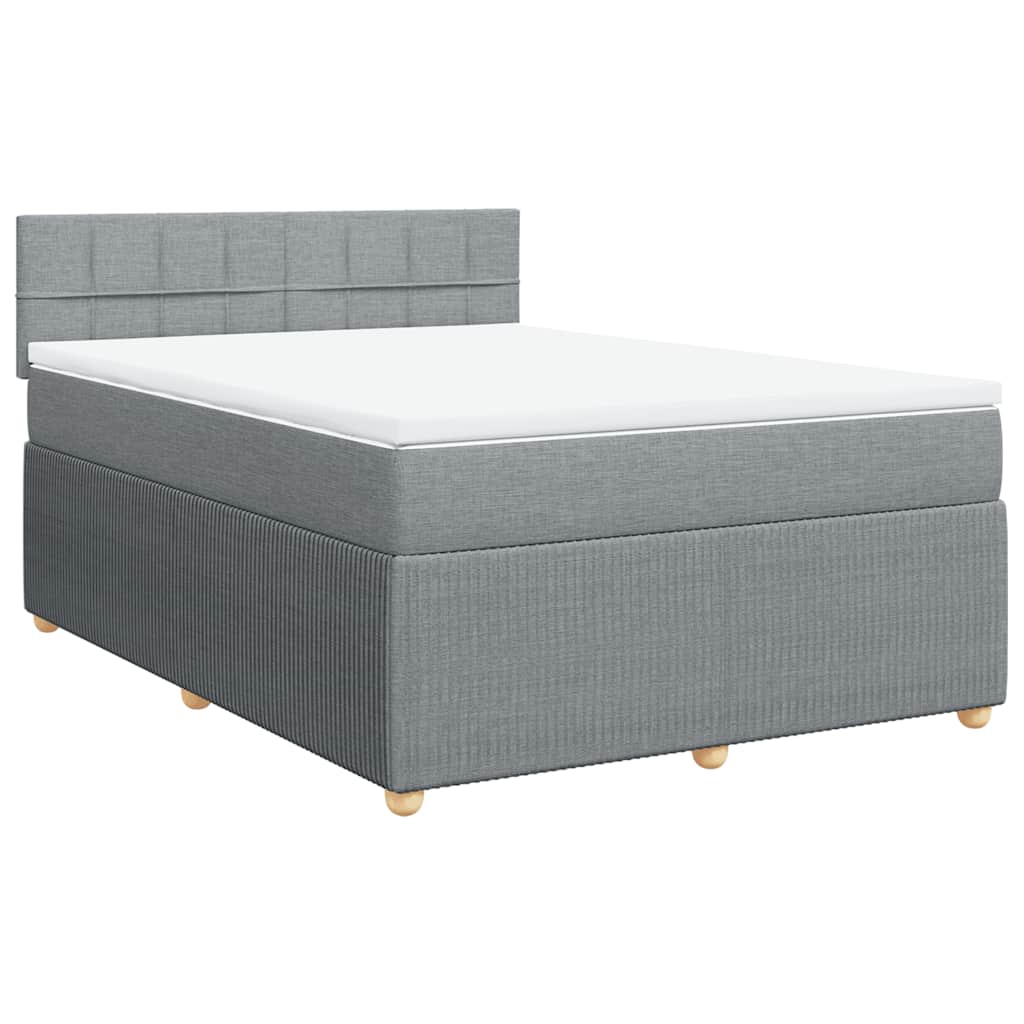 Sommier à lattes de lit avec matelas Gris clair 160x200cm Tissu - XIOS
