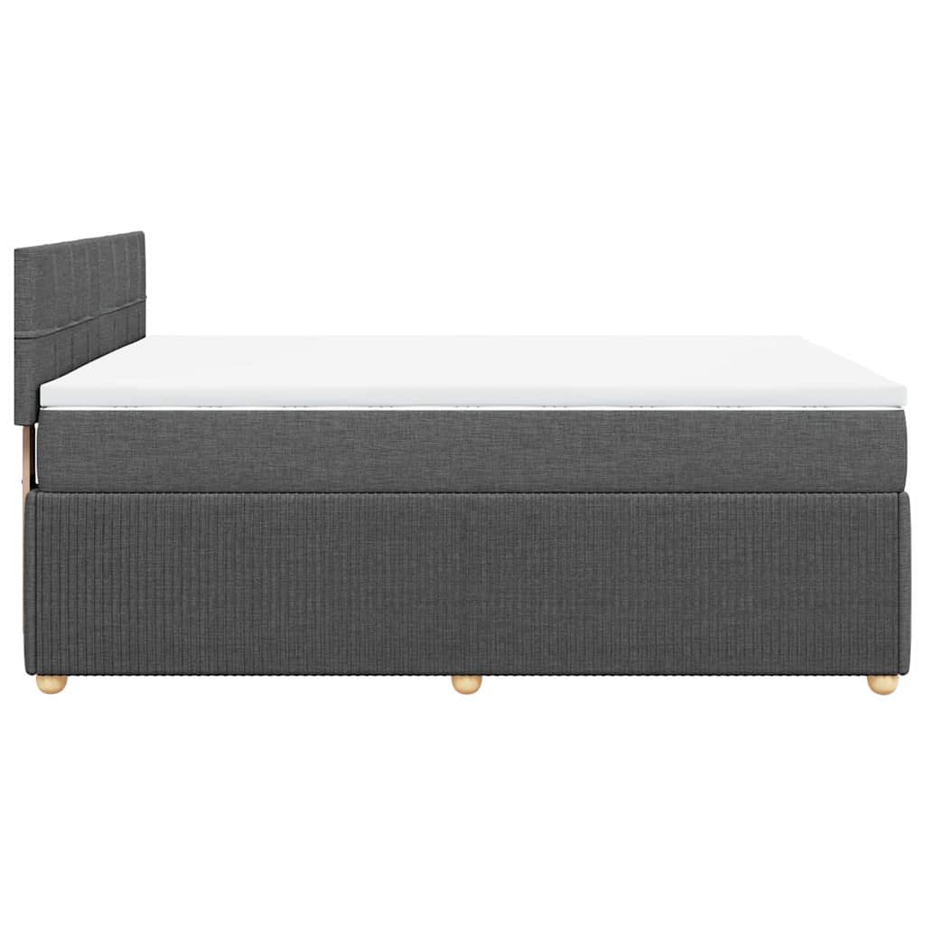 Sommier à lattes de lit avec matelas Gris foncé 160x200cm Tissu - XIOS