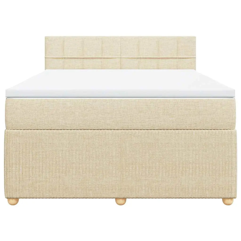 Sommier à lattes de lit avec matelas Crème 160x200 cm Tissu - XIOS