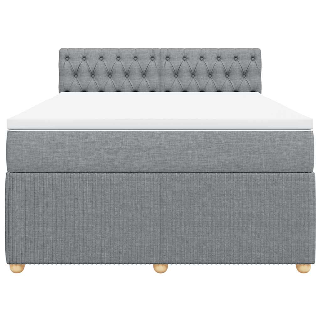 Sommier à lattes de lit avec matelas Gris clair 160x200cm Tissu - XIOS