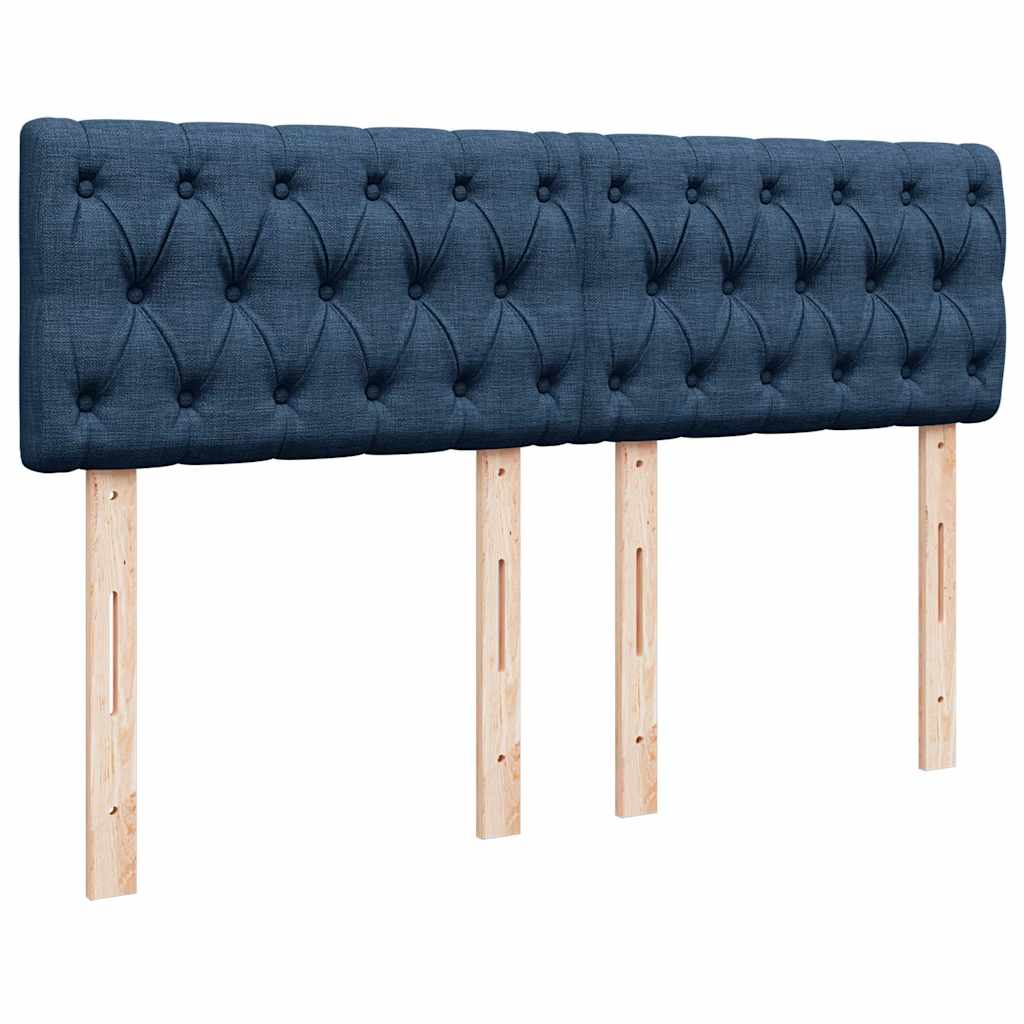 Sommier à lattes de lit avec matelas Bleu 160x200 cm Tissu - XIOS