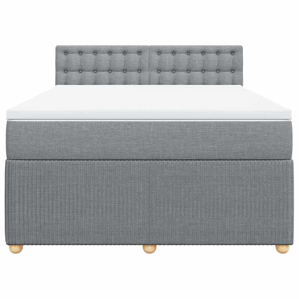 Sommier à lattes de lit avec matelas Gris clair 160x200cm Tissu - XIOS