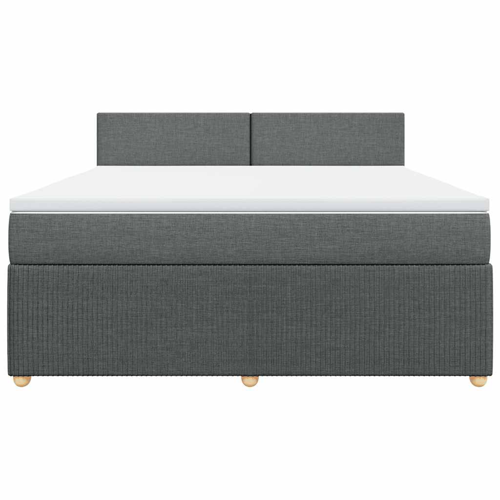 Sommier à lattes de lit avec matelas Gris foncé 180x200cm Tissu - XIOS