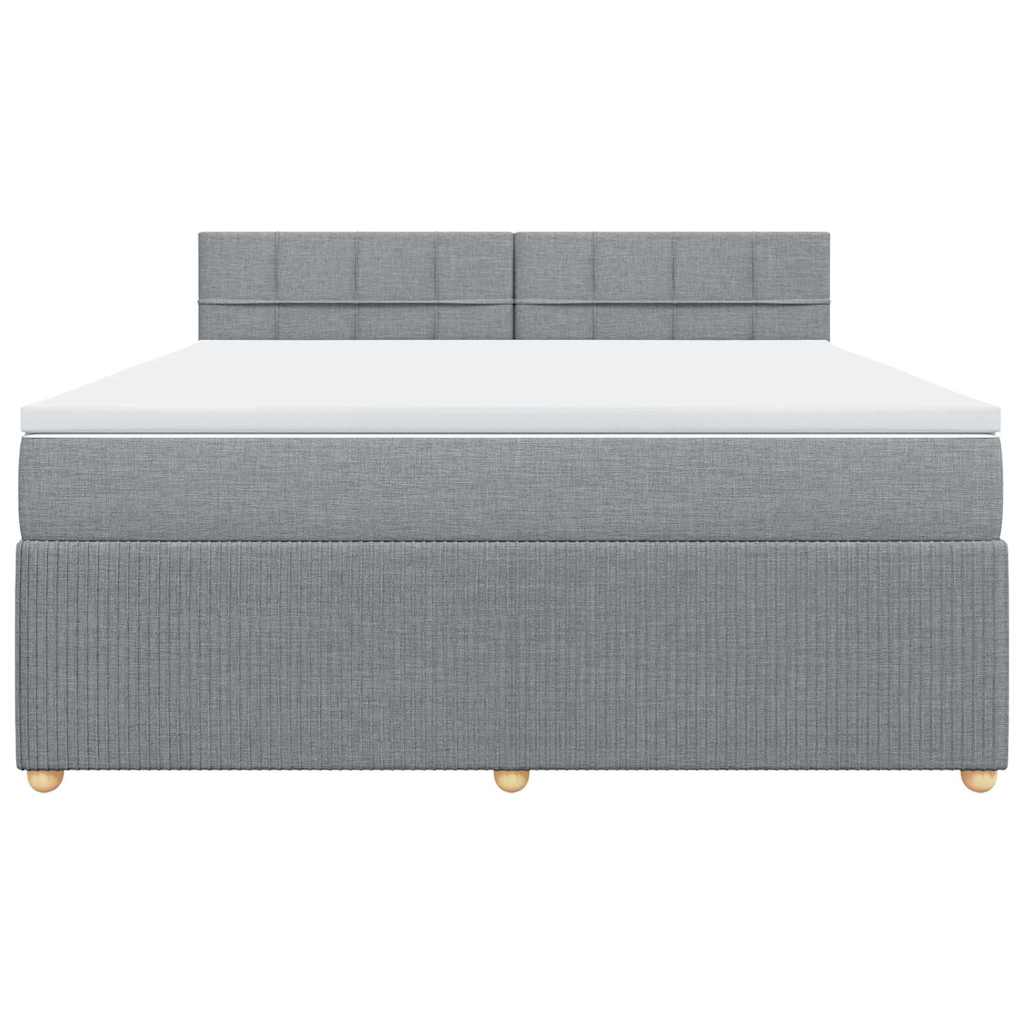 Sommier à lattes de lit avec matelas Gris clair 180x200cm Tissu - XIOS