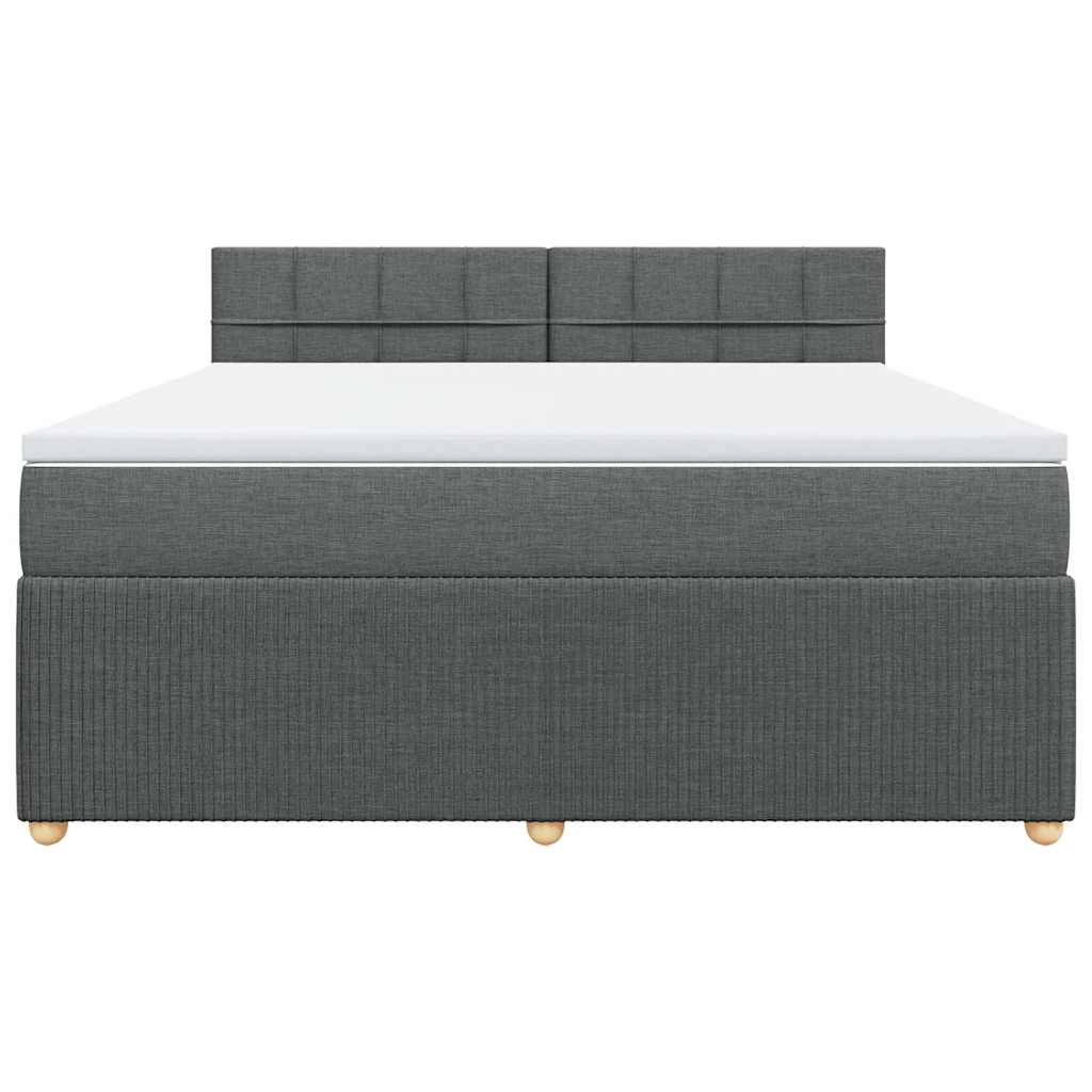 Sommier à lattes de lit avec matelas Gris foncé 180x200cm Tissu - XIOS