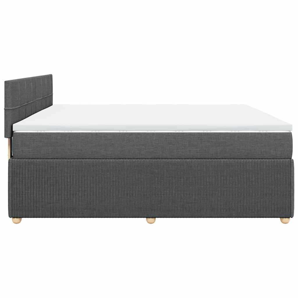 Sommier à lattes de lit avec matelas Gris foncé 180x200cm Tissu - XIOS
