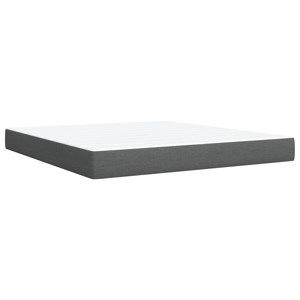 Sommier à lattes de lit avec matelas Gris foncé 180x200cm Tissu - XIOS
