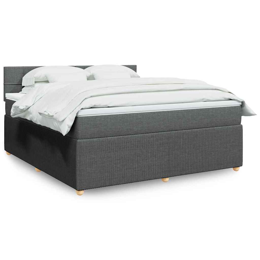 Sommier à lattes de lit avec matelas Gris foncé 180x200cm Tissu - XIOS