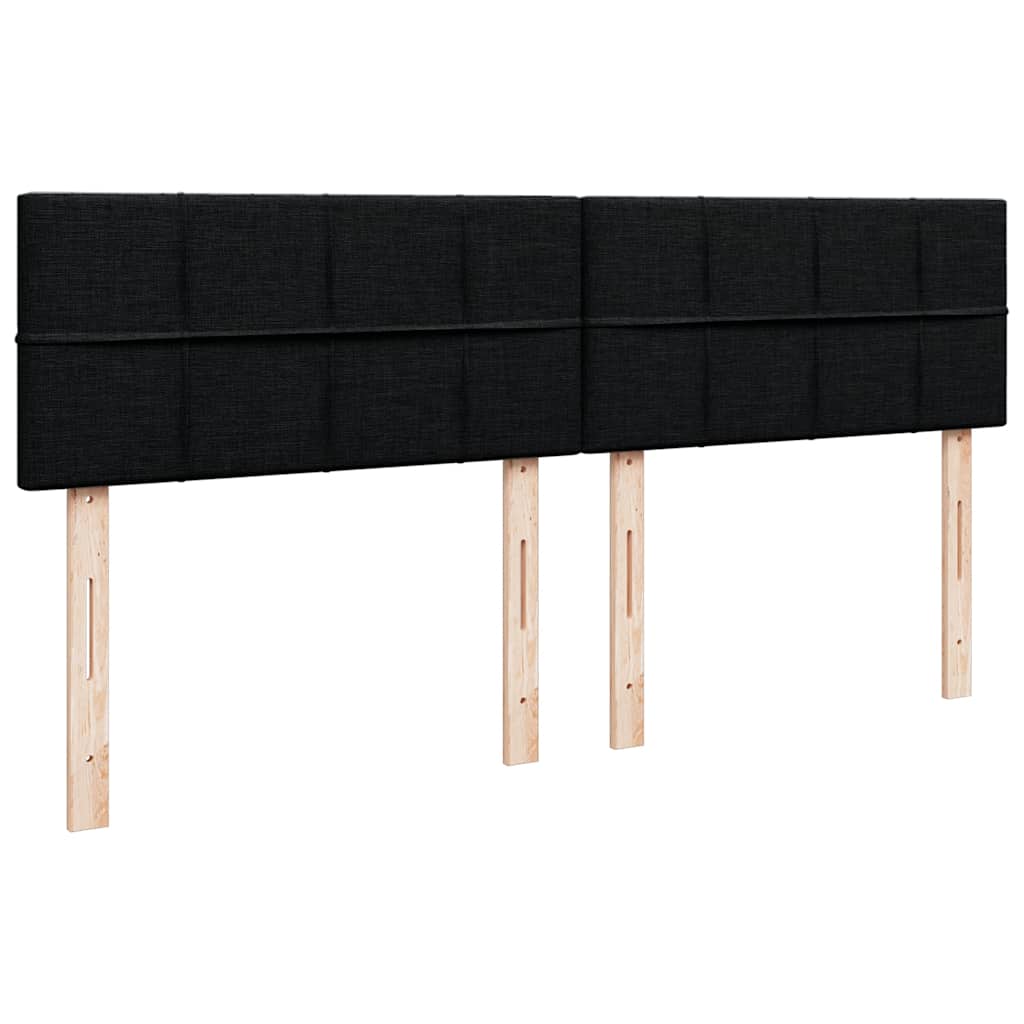 Sommier à lattes de lit avec matelas Noir 180x200 cm Tissu - XIOS