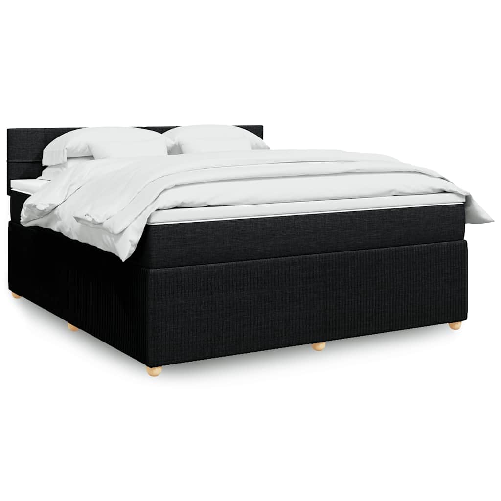 Sommier à lattes de lit avec matelas Noir 180x200 cm Tissu - XIOS