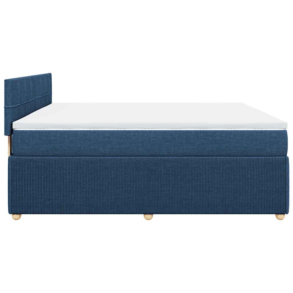 Sommier à lattes de lit avec matelas Bleu 180x200 cm Tissu - XIOS