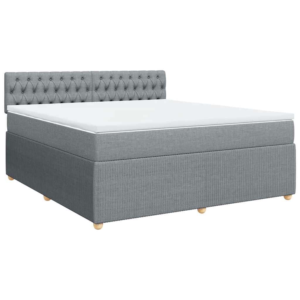 Sommier à lattes de lit avec matelas Gris clair 180x200cm Tissu - XIOS