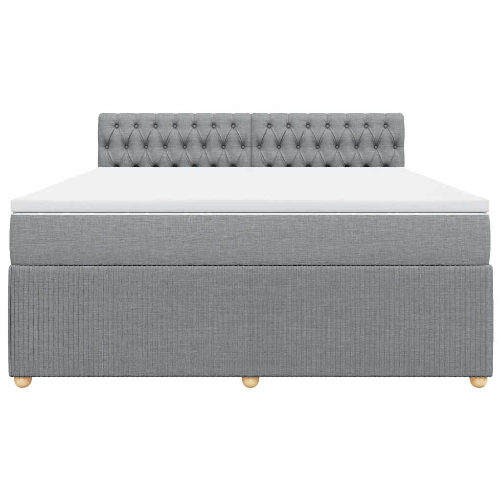 Sommier à lattes de lit avec matelas Gris clair 180x200cm Tissu - XIOS