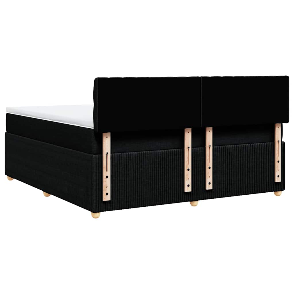 Sommier à lattes de lit avec matelas Noir 180x200 cm Tissu - XIOS