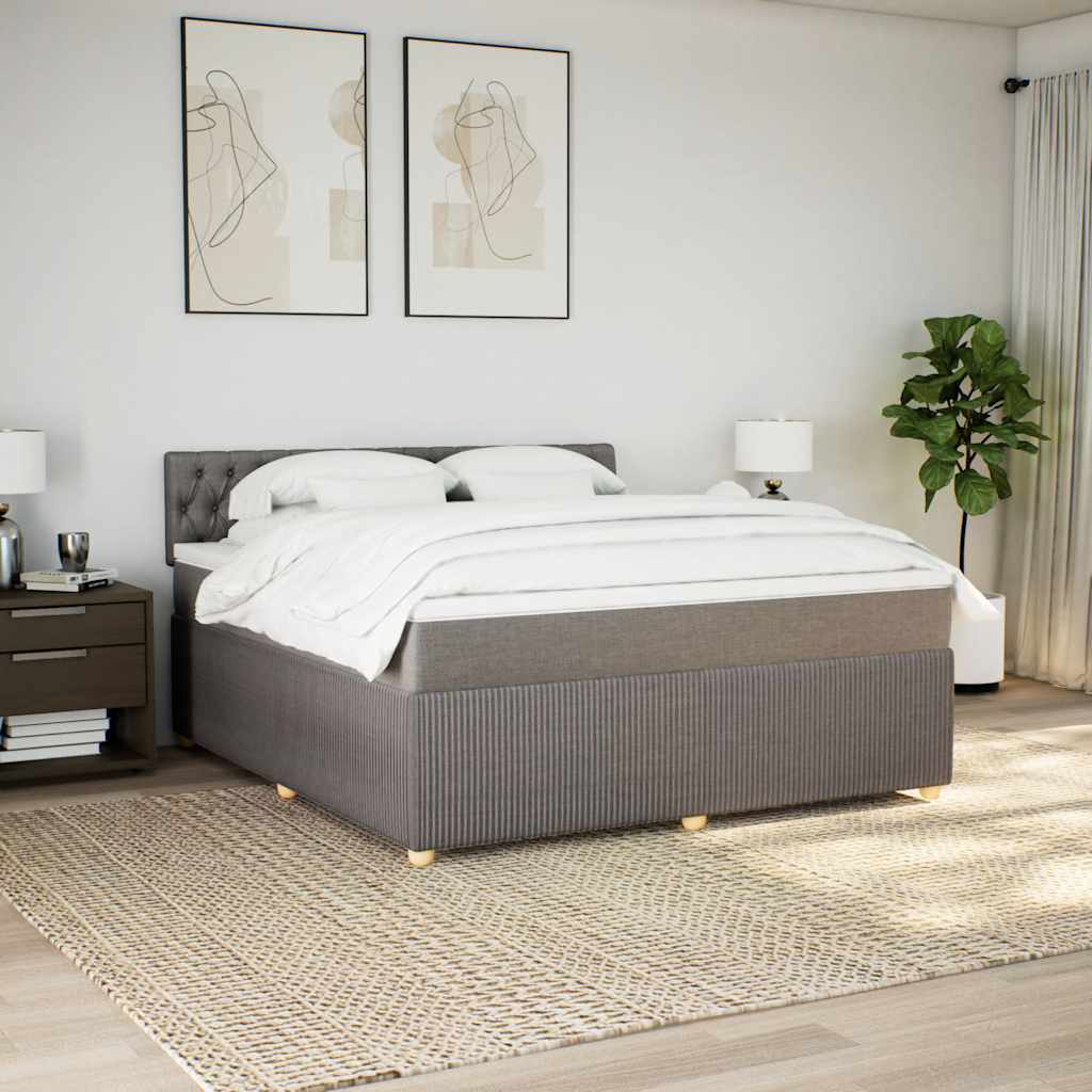Sommier à lattes de lit avec matelas Taupe 180x200 cm Tissu - XIOS