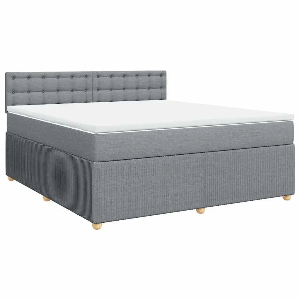 Sommier à lattes de lit avec matelas Gris clair 180x200cm Tissu - XIOS