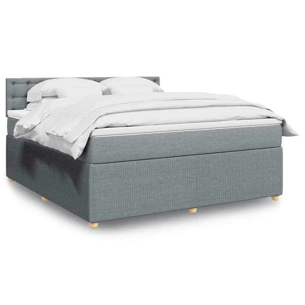 Sommier à lattes de lit avec matelas Gris clair 180x200cm Tissu - XIOS