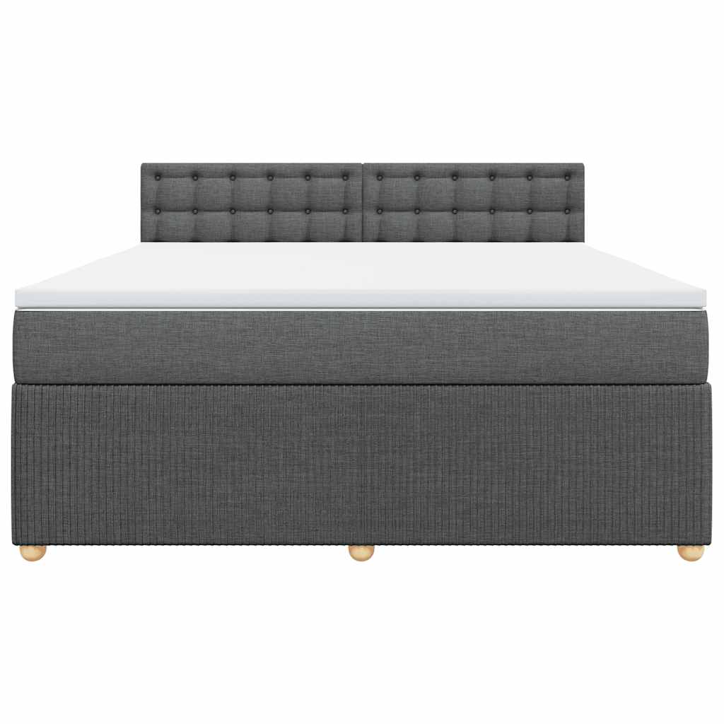 Sommier à lattes de lit avec matelas Gris foncé 180x200cm Tissu - XIOS
