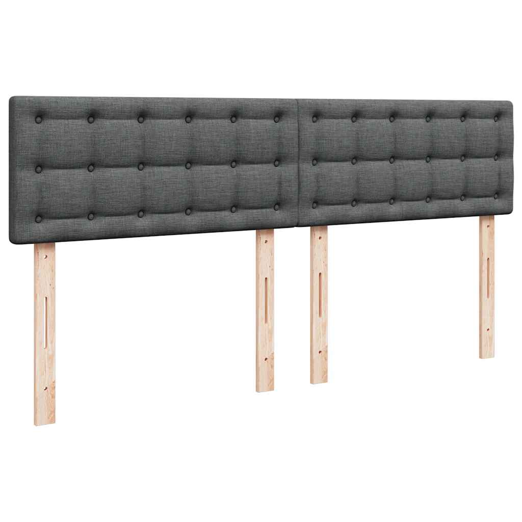 Sommier à lattes de lit avec matelas Gris foncé 180x200cm Tissu - XIOS
