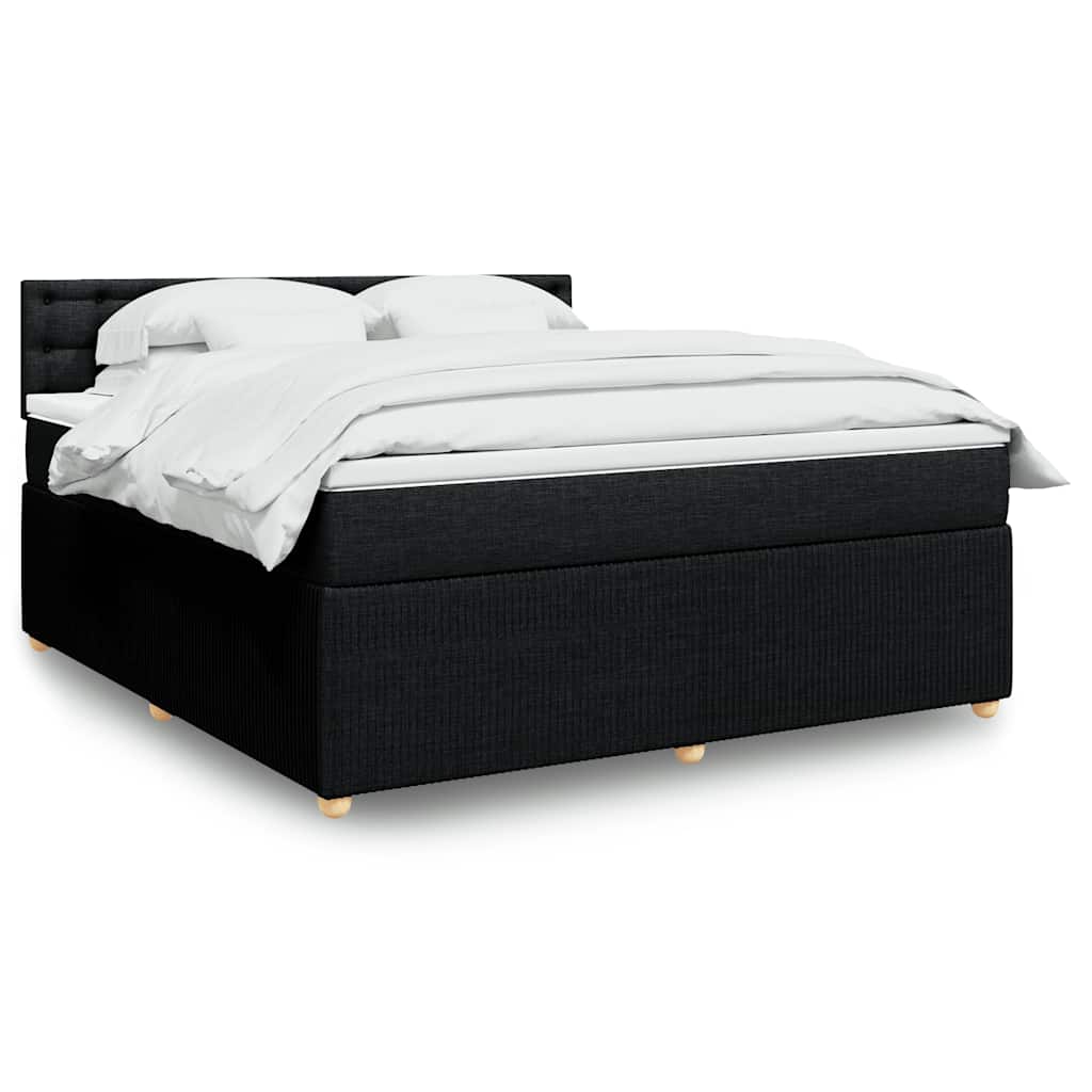 Sommier à lattes de lit avec matelas Noir 180x200 cm Tissu - XIOS