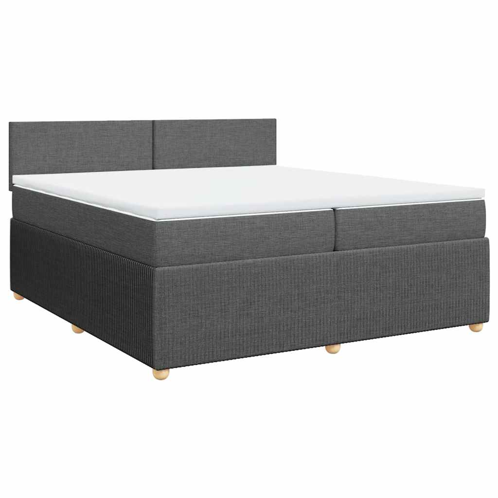 Sommier à lattes de lit avec matelas Gris foncé 200x200cm Tissu - XIOS
