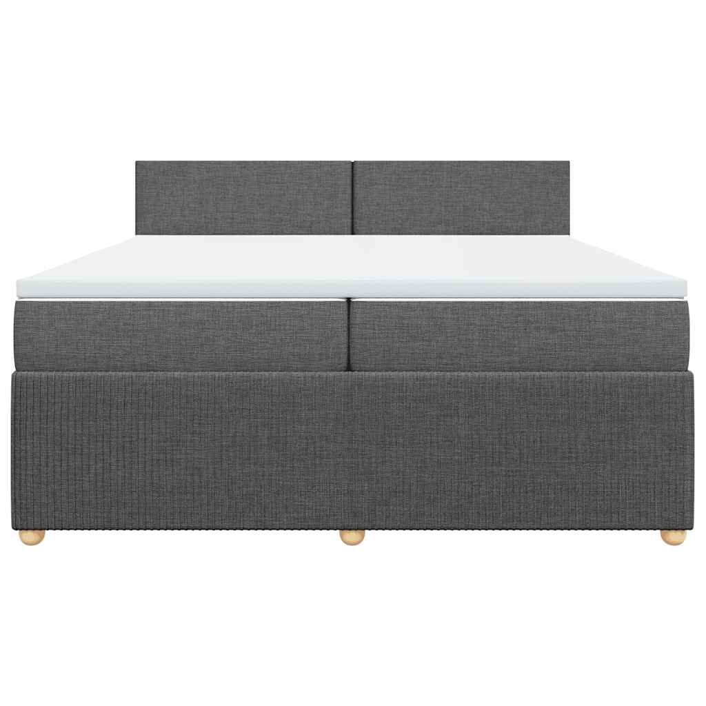 Sommier à lattes de lit avec matelas Gris foncé 200x200cm Tissu - XIOS