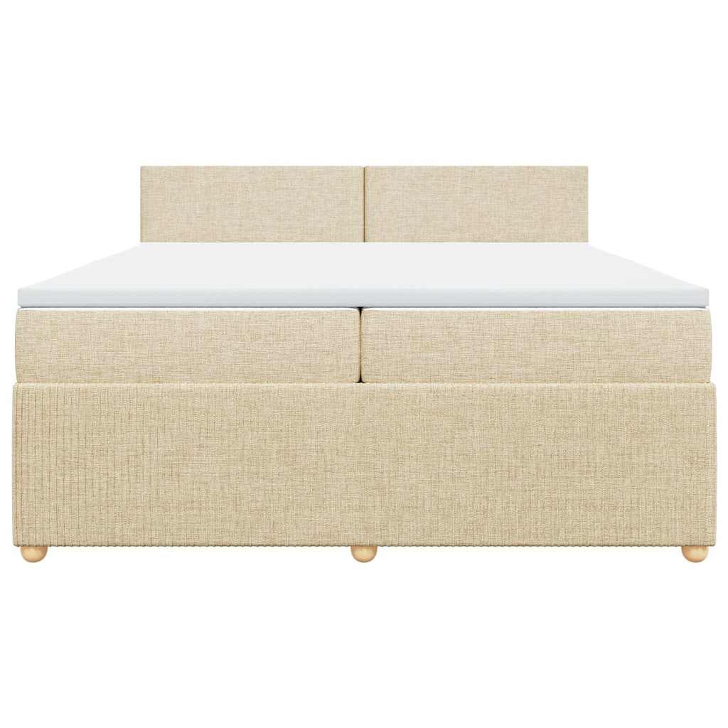 Sommier à lattes de lit avec matelas Crème 200x200 cm Tissu - XIOS