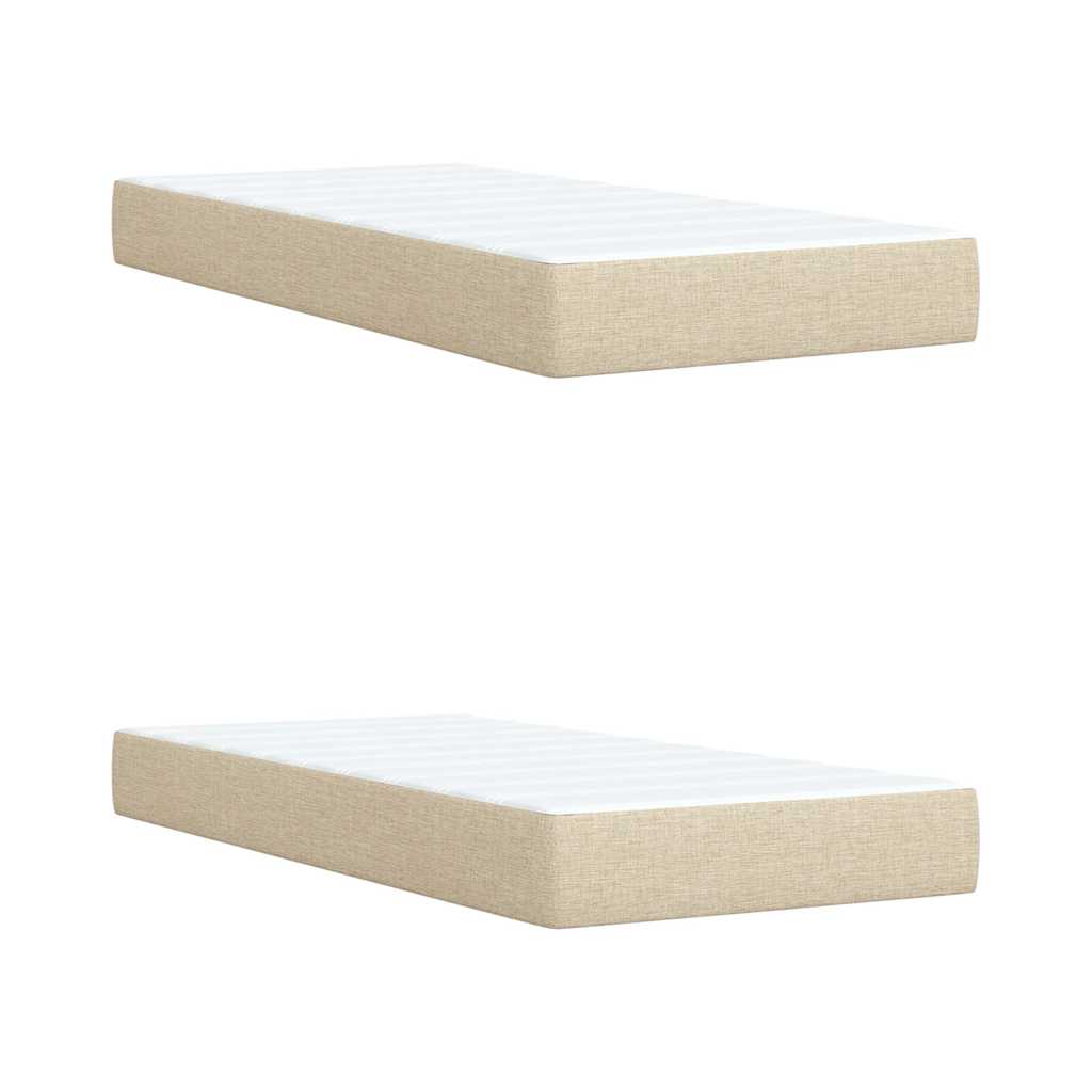 Sommier à lattes de lit avec matelas Crème 200x200 cm Tissu - XIOS