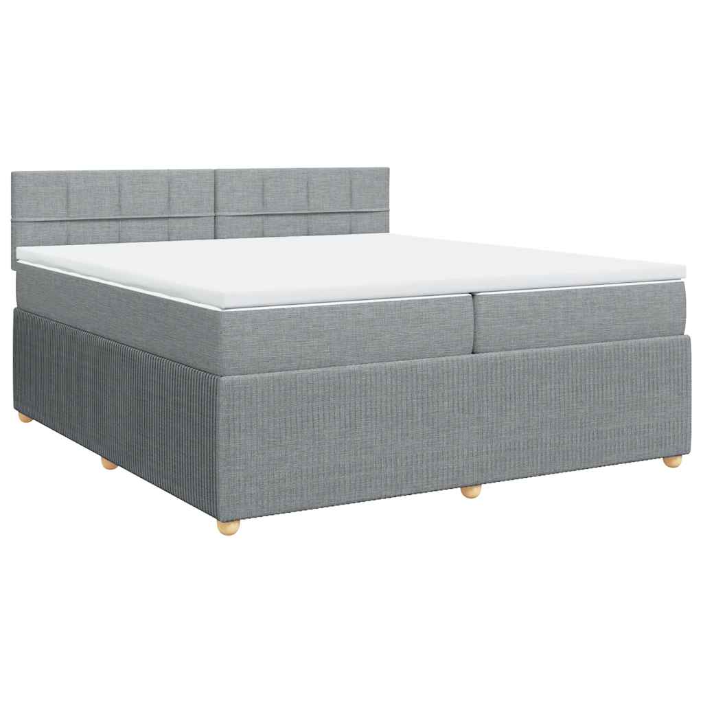 Sommier à lattes de lit avec matelas Gris clair 200x200cm Tissu - XIOS