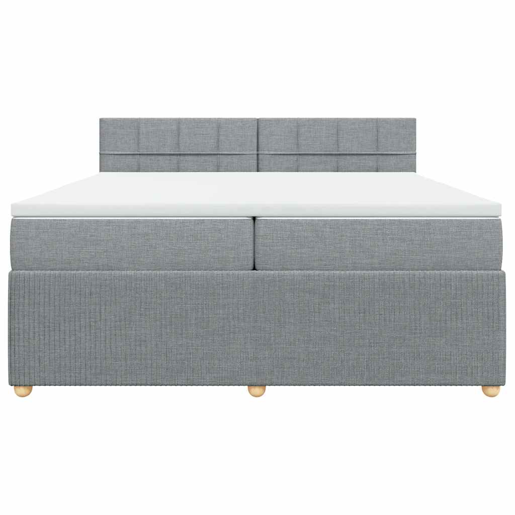Sommier à lattes de lit avec matelas Gris clair 200x200cm Tissu - XIOS