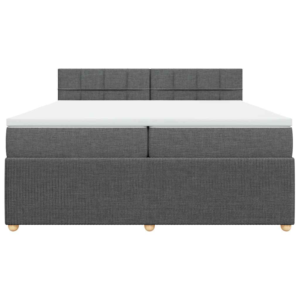 Sommier à lattes de lit avec matelas Gris foncé 200x200cm Tissu - XIOS