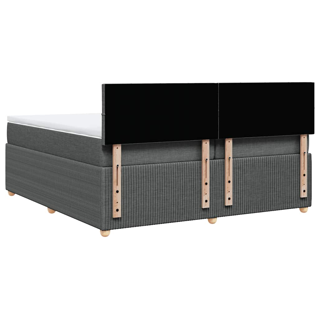 Sommier à lattes de lit avec matelas Gris foncé 200x200cm Tissu - XIOS