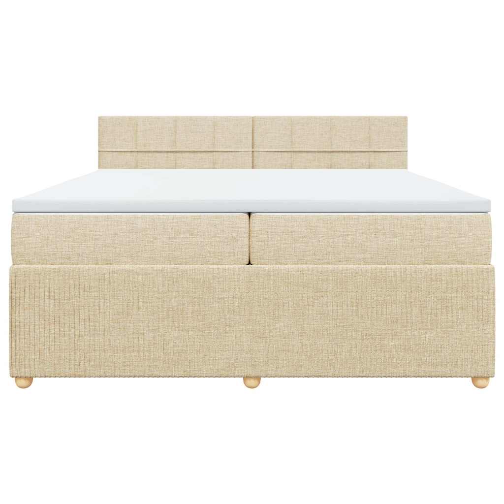 Sommier à lattes de lit avec matelas Crème 200x200 cm Tissu - XIOS