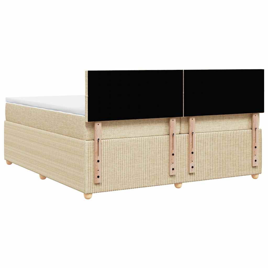 Sommier à lattes de lit avec matelas Crème 200x200 cm Tissu - XIOS
