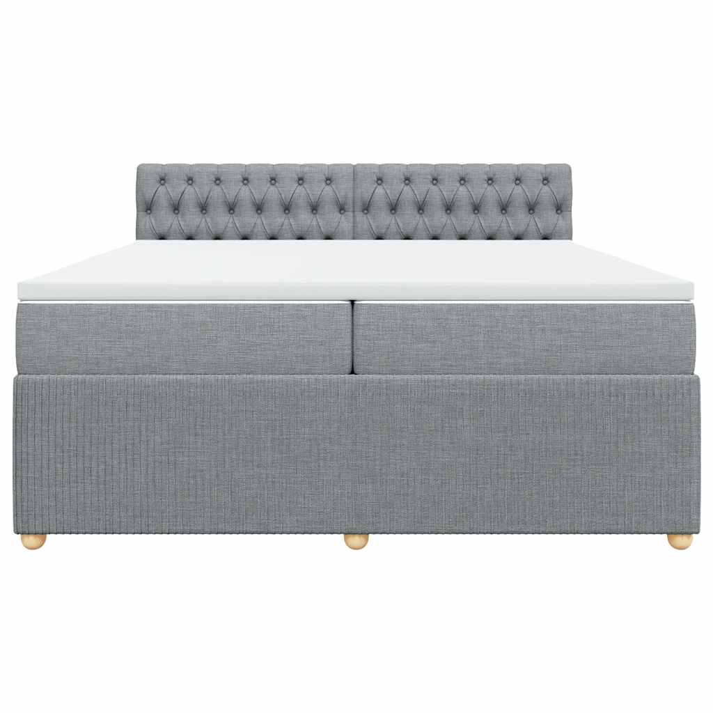 Sommier à lattes de lit avec matelas Gris clair 200x200cm Tissu - XIOS