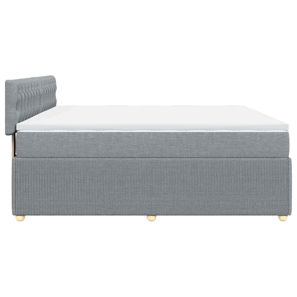 Sommier à lattes de lit avec matelas Gris clair 200x200cm Tissu - XIOS