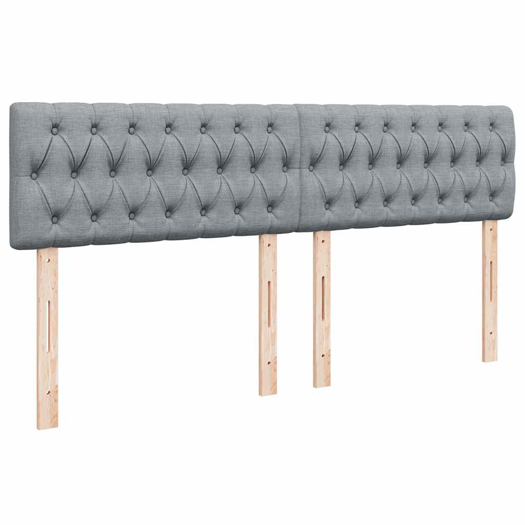 Sommier à lattes de lit avec matelas Gris clair 200x200cm Tissu - XIOS