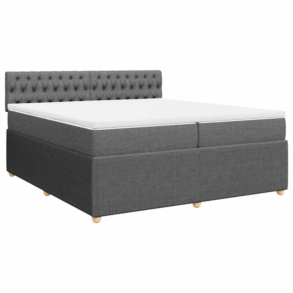Sommier à lattes de lit avec matelas Gris foncé 200x200cm Tissu - XIOS