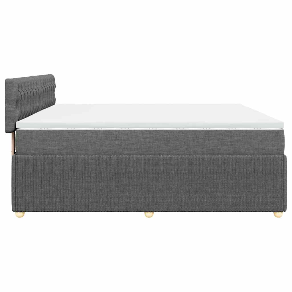 Sommier à lattes de lit avec matelas Gris foncé 200x200cm Tissu - XIOS