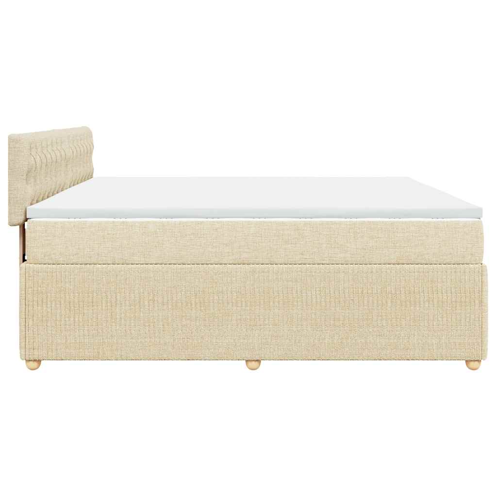 Sommier à lattes de lit avec matelas Crème 200x200 cm Tissu - XIOS