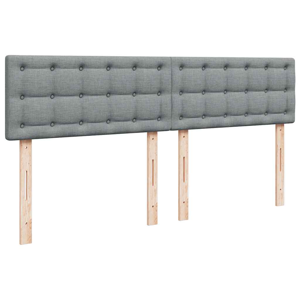 Sommier à lattes de lit avec matelas Gris clair 200x200cm Tissu - XIOS