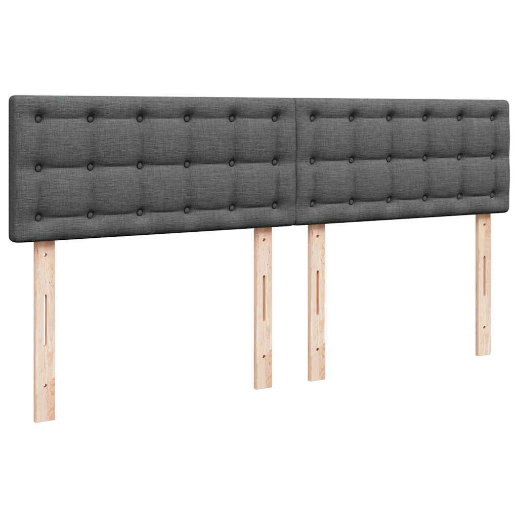 Sommier à lattes de lit avec matelas Gris foncé 200x200cm Tissu - XIOS