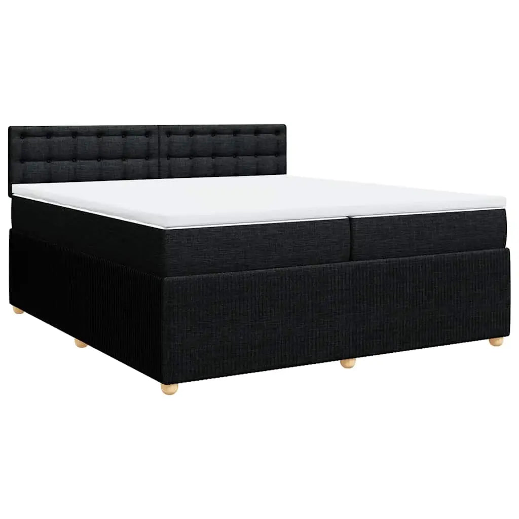 Sommier à lattes de lit avec matelas Noir 200x200 cm Tissu - XIOS