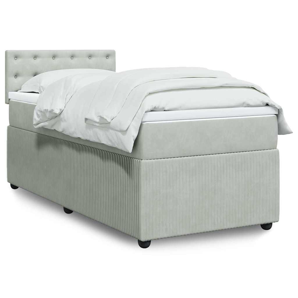 Sommier à lattes de lit et matelas Gris clair 80x200 cm Velours - XIOS