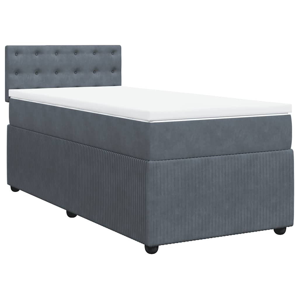 Sommier à lattes de lit et matelas Gris foncé 80x200 cm Velours - XIOS