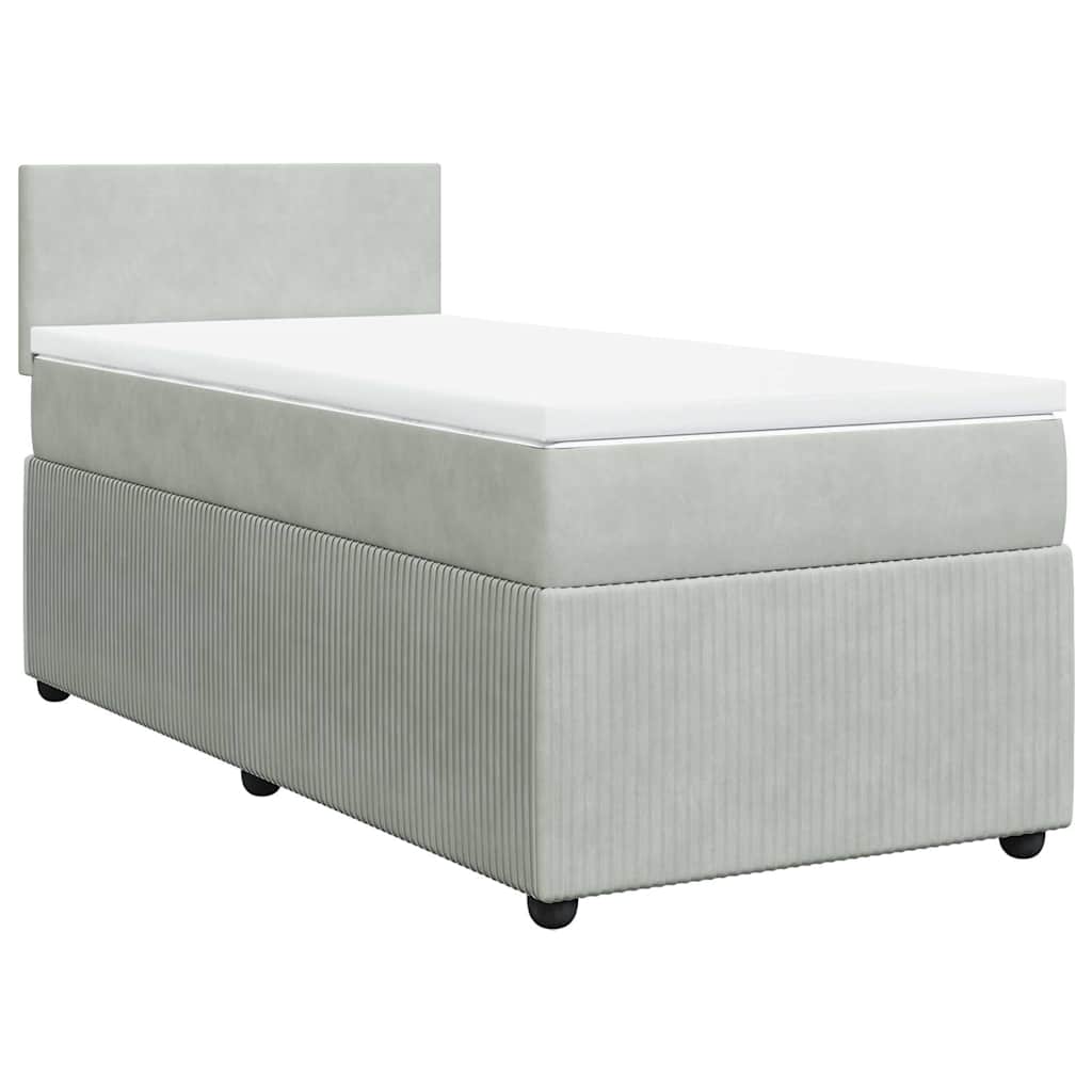 Sommier à lattes de lit et matelas Gris clair 90x190 cm Velours - XIOS