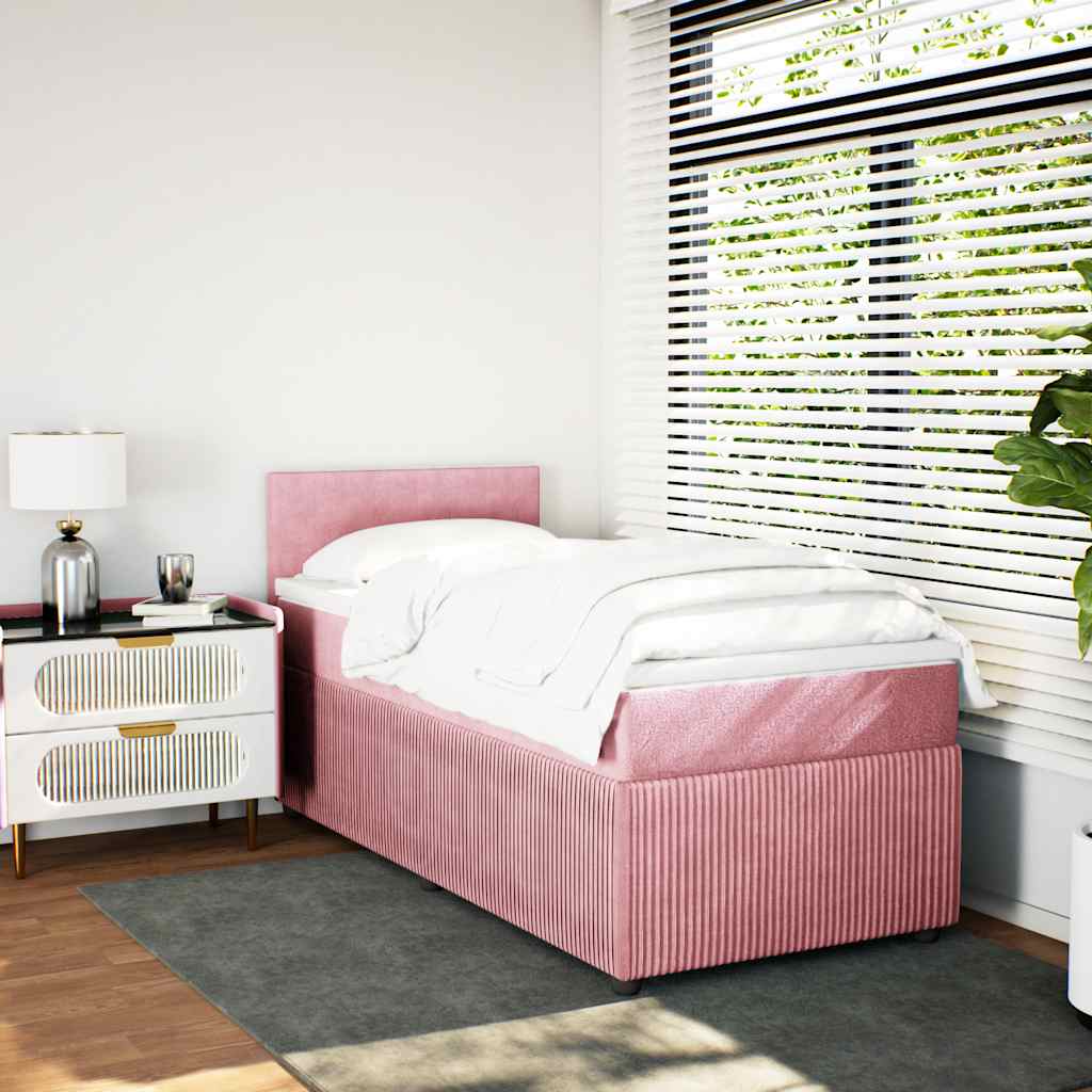 Sommier à lattes de lit avec matelas Rose 90x190 cm Velours